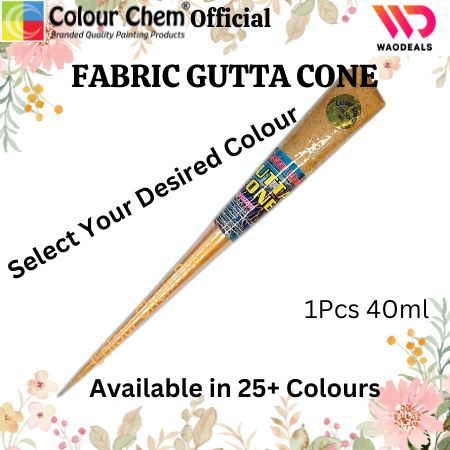 1Pc Colour Chem Fabric Gutta Cone – Premium Outliner for Textile Art on Silk, Cotton, Organza, All Fabrics & More waodeals