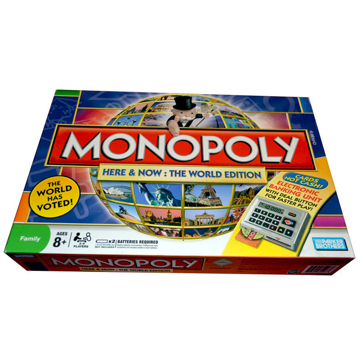 Monopoly Here & Now 🌍 World Edition Board Game – Electronic Banking, Global Fun! 🎲💳 waodeals