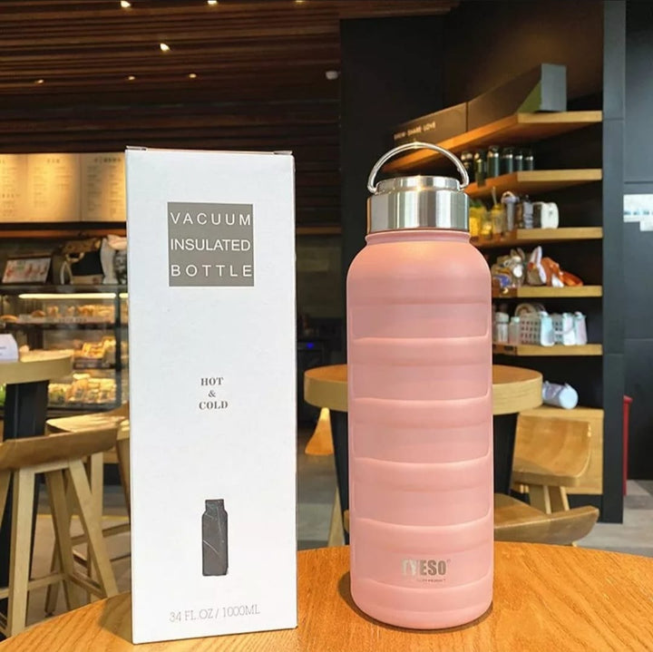 🥤 1000ml Stainless Steel Vacuum Flask | Insulated Travel Thermos Bottle | Leakproof Hot & Cold Water Mug WaoDeals