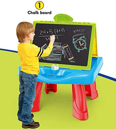 Interactive 3-in-1 Kids Easel Smart Projector, Painting Desk, Chalk Board, White Board, Child Learning Desk With Smart Projector Kids Children Educational Tool Drawing Table