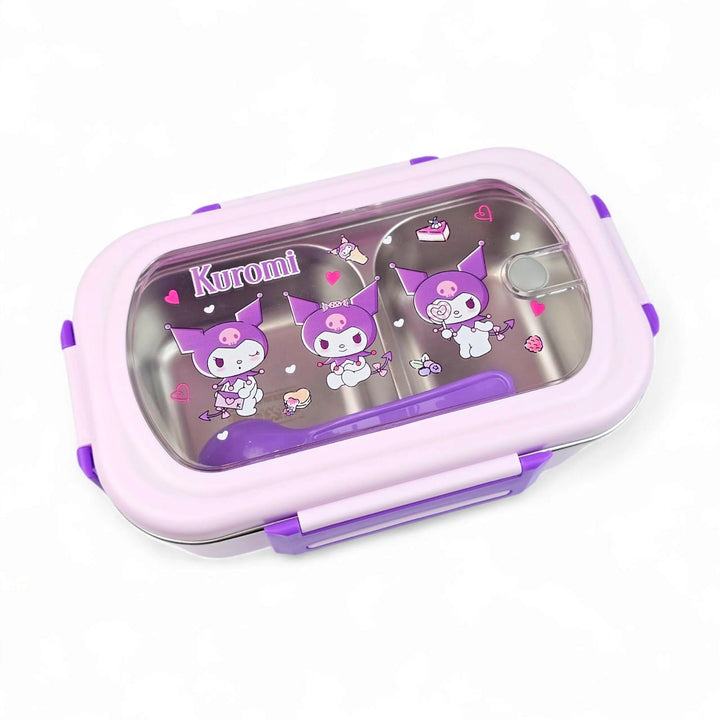 ✨ Kids Characters Lunch Box – 2-Compartment Stainless Steel Container with Spoon waodeals