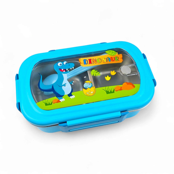 ✨ Kids Characters Lunch Box – 2-Compartment Stainless Steel Container with Spoon waodeals