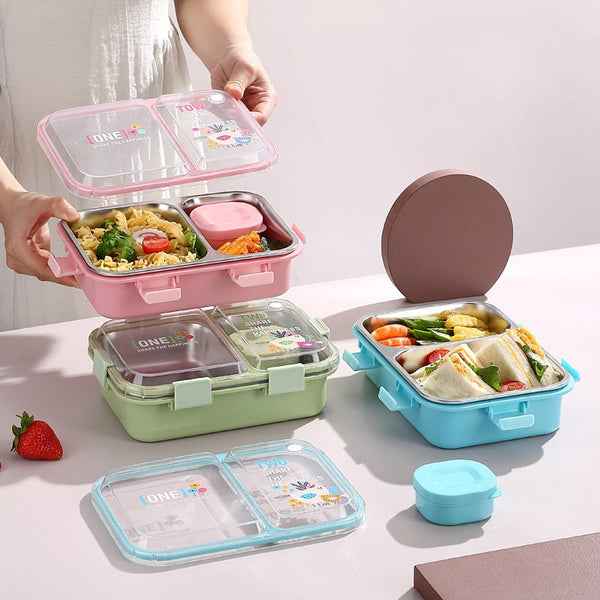 🍱 SmartMeal 2 Compartment Lunch Box Bento Lunch Box (2 Grid) with Bowl – 100% Leakproof, Airtight waodeals