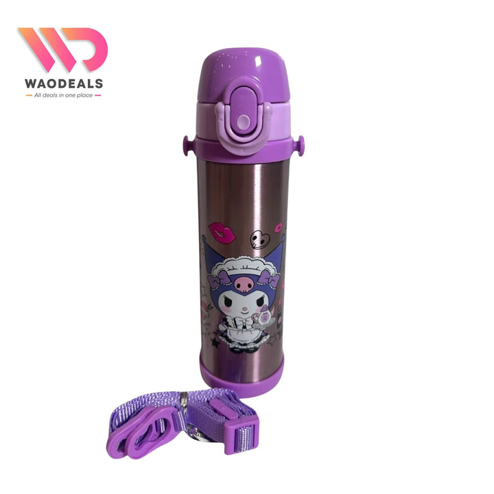 💜✨ Disney Girls Kuromi Stainless Steel Water Bottle | 500ml Double Wall Insulated Vacuum Flask ✨💜 waodeals