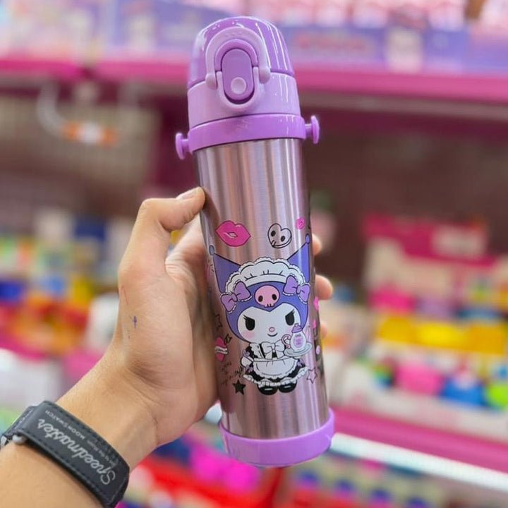 💜✨ Disney Girls Kuromi Stainless Steel Water Bottle | 500ml Double Wall Insulated Vacuum Flask ✨💜 waodeals