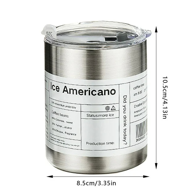 ☕ 320ml Stainless Steel Coffee Cup With Straw waodeals