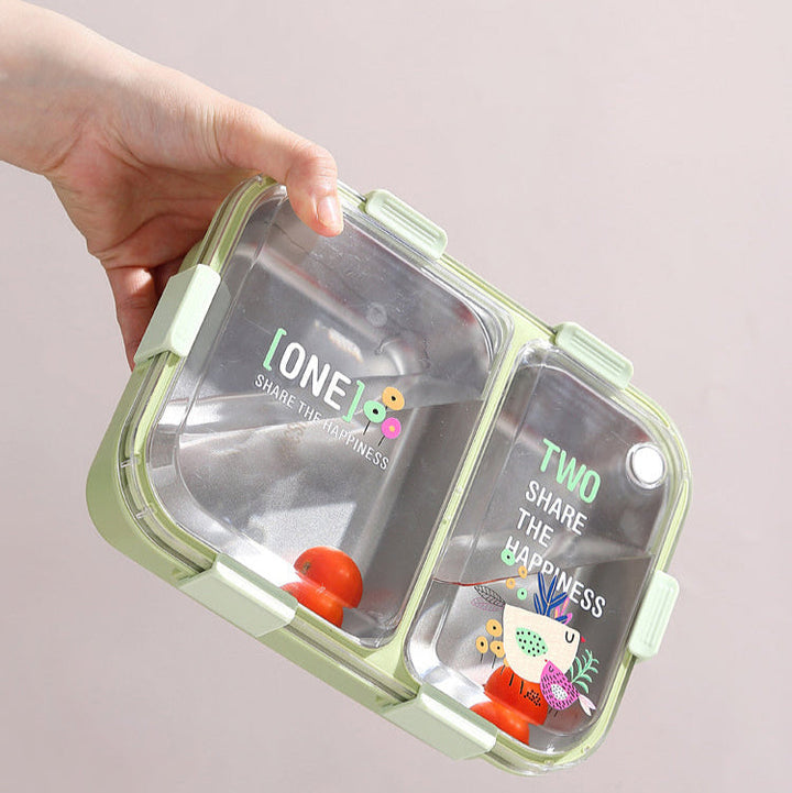 🍱 SmartMeal 2 Compartment Lunch Box Bento Lunch Box (2 Grid) with Bowl – 100% Leakproof, Airtight waodeals