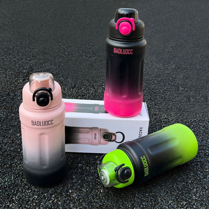 Stainless Steel 800ml Gradient Water Bottle – Vacuum Insulated, Portable Sports Flask waodeals