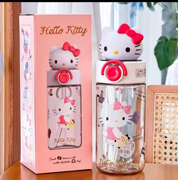 🎀 500ml Sanrio Premium Sipper Bottles with Cute Big Toppers BPA-Free Water Bottle for Kids waodeals