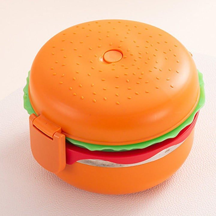 🍔 Cute Burger Shaped Stainless Steel Double Tier Bento Lunch Box 🍱✨ waodeals