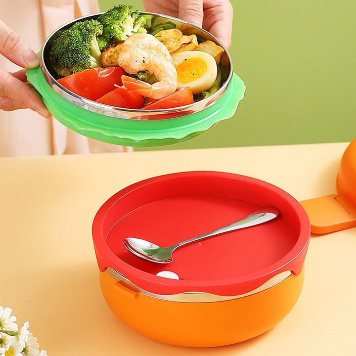 🍔 Cute Burger Shaped Stainless Steel Double Tier Bento Lunch Box 🍱✨ waodeals