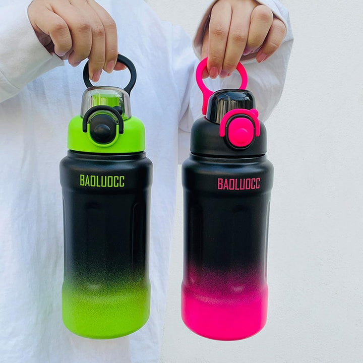 Stainless Steel 800ml Gradient Water Bottle – Vacuum Insulated, Portable Sports Flask waodeals