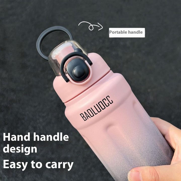 Stainless Steel 800ml Gradient Water Bottle – Vacuum Insulated, Portable Sports Flask waodeals