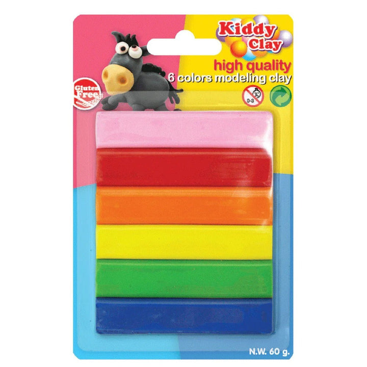 🧒🎨 NARA Kiddy Clay 6 Bright Colors Modelling Clay 60g Pack, Never Dries Out High Quality Soft Play Dough for Kids Made in Thailand 🌈✨ waodeals