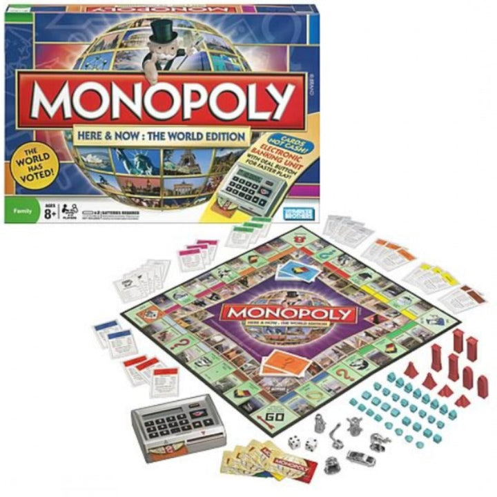 Monopoly Here & Now 🌍 World Edition Board Game – Electronic Banking, Global Fun! 🎲💳 waodeals