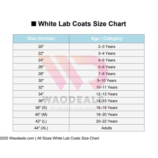 ⚪ All Sizes White Lab Coats | Professional Laboratory Coat | Doctor, Scientist & Kids 👨‍⚕️👩‍🔬 waodeals