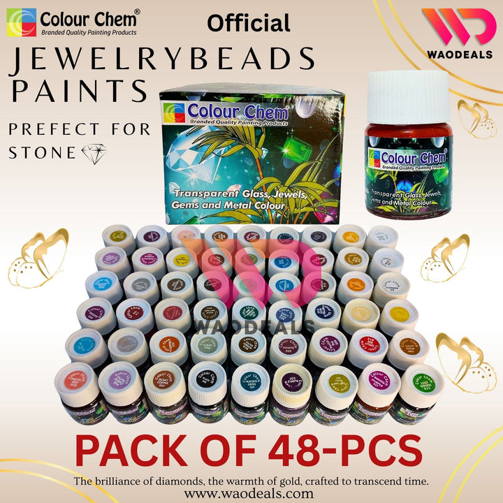 Colour Chem Transparent Glass Paint Set – Bottles for Kundan Jewellery, Glass Beads & Bridal Art 💎🎨🖌️👰‍♀️ waodeals