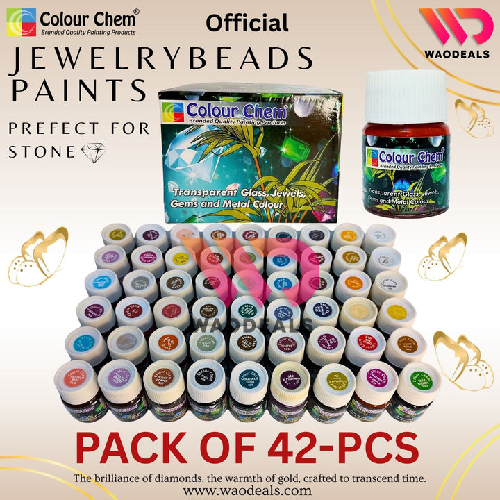 Colour Chem Transparent Glass Paint Set – Bottles for Kundan Jewellery, Glass Beads & Bridal Art 💎🎨🖌️👰‍♀️ waodeals