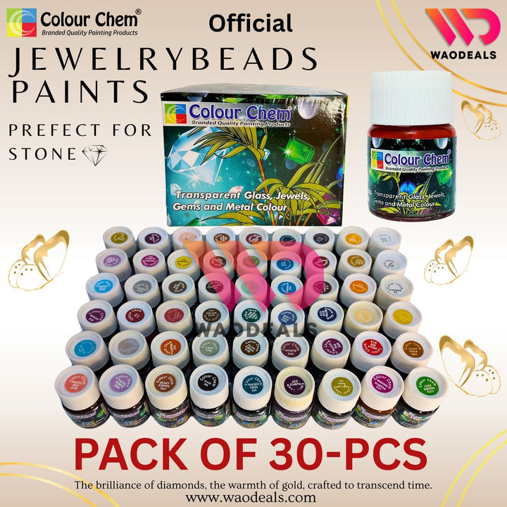 Colour Chem Transparent Glass Paint Set – Bottles for Kundan Jewellery, Glass Beads & Bridal Art 💎🎨🖌️👰‍♀️ waodeals