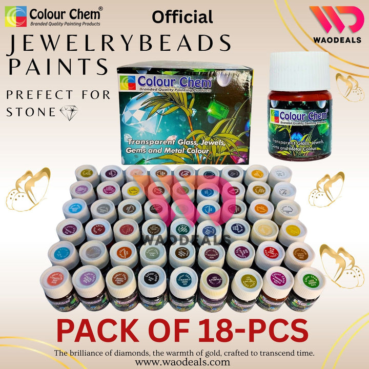 Colour Chem Transparent Glass Paint Set – Bottles for Kundan Jewellery, Glass Beads & Bridal Art 💎🎨🖌️👰‍♀️ waodeals
