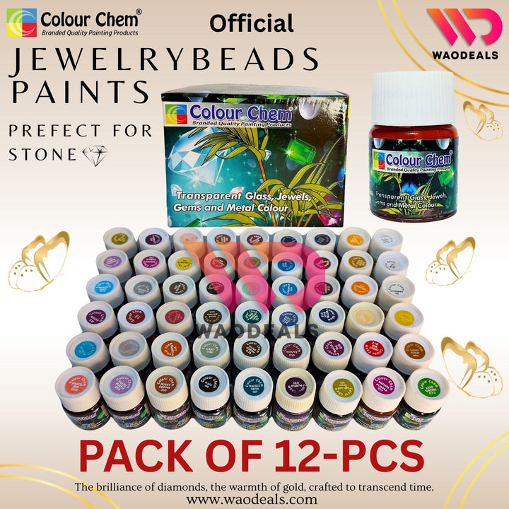 Colour Chem Transparent Glass Paint Set – Bottles for Kundan Jewellery, Glass Beads & Bridal Art 💎🎨🖌️👰‍♀️ waodeals