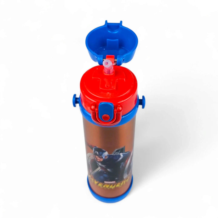 💥🦸Disney Avengers Kids Stainless Steel Water Bottle 500ML | Double Wall Vacuum Flask With Straw ♂️✨ waodeals