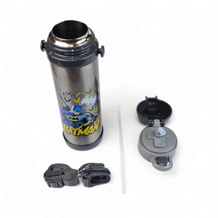 🦇 Disney Batman Kids Stainless Steel Water Bottle 500ML | Double Wall Vacuum Flask With Straw 🧃✨ waodeals
