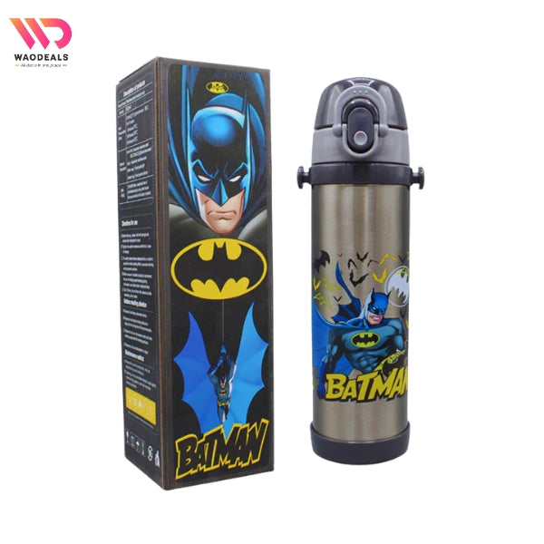 🦇 Disney Batman Kids Stainless Steel Water Bottle 500ML | Double Wall Vacuum Flask With Straw 🧃✨ waodeals