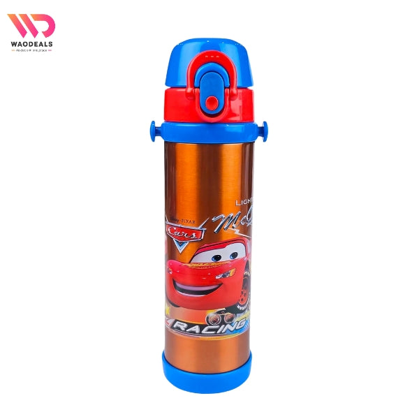 🚗 Disney Cars McQueen Kids Stainless Steel Water Bottle 500ML | Double Wall Vacuum Flask With Straw💥 waodeals