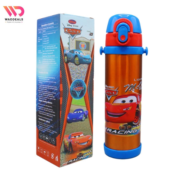 🚗 Disney Cars McQueen Kids Stainless Steel Water Bottle 500ML | Double Wall Vacuum Flask With Straw💥 waodeals