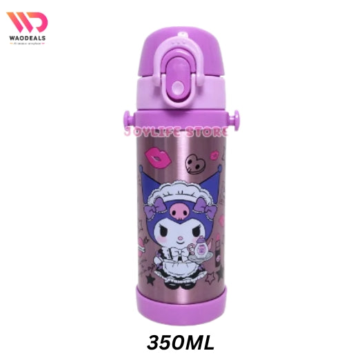 💜✨ Disney Girls Kuromi Stainless Steel Water Bottle | 350ml Double Wall Insulated Vacuum Flask ✨💜