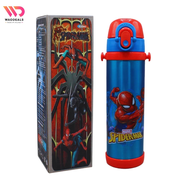 🕷️ Disney Spider-Man Stainless Steel Water Bottle | 500ML Vacuum Insulated Flask With Straw 🧃✨