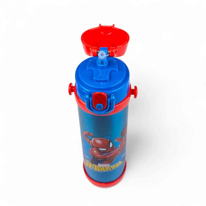 🕷️ Disney Spider-Man Stainless Steel Water Bottle | 500ML Vacuum Insulated Flask With Straw 🧃✨ waodeals