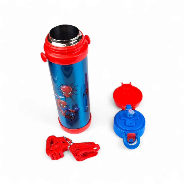 🕷️ Disney Spider-Man Stainless Steel Water Bottle | 500ML Vacuum Insulated Flask With Straw 🧃✨ waodeals
