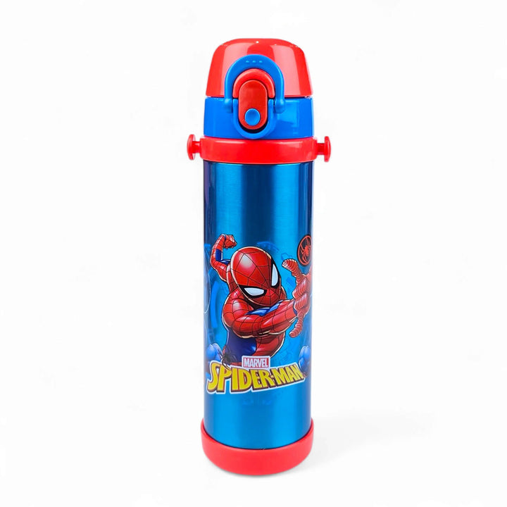 🕷️ Disney Spider-Man Stainless Steel Water Bottle | 500ML Vacuum Insulated Flask With Straw 🧃✨ waodeals