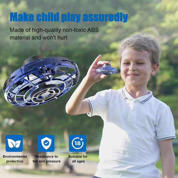 Flying Spinner Mini UFO Drone - Hand Controlled Boomerang Drone Toy – 360° Rotating Hand Controlled Drone for Kids & Adults
