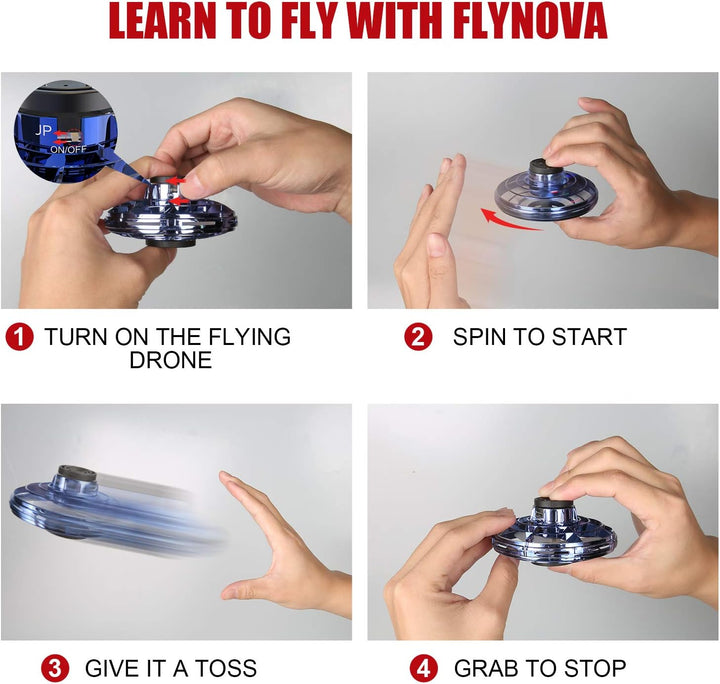 Flying Spinner Mini UFO Drone, Ifly Spinner Fly UFO Flying Fidget Spinner, iFly Hand Controlled Boomerang Drone