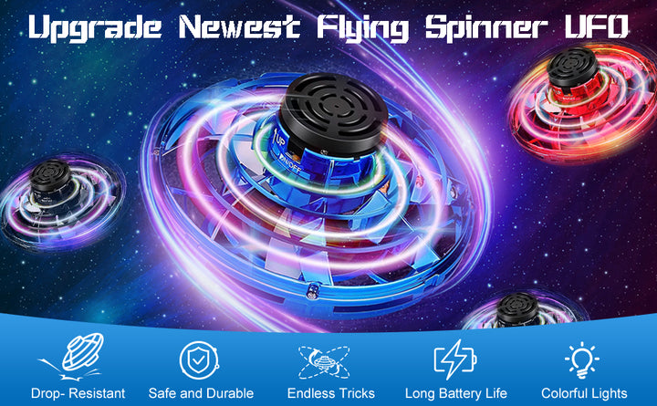 Flying Spinner Mini Ifly Spinner Fly UFO Flying Fidget Spinner, iFly Hand Controlled Boomerang Drone Cool Toys Gifts for 8 9 10+ Year Old Boys Girls 