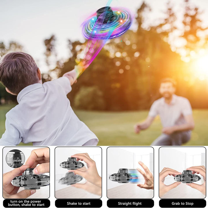 Flying Spinner Mini UFO Drone, Ifly Spinner Fly UFO Flying Fidget Spinner, iFly Hand Controlled Boomerang Drone Cool Toys Gifts for 8 9 10+ Year Old Boys Girls