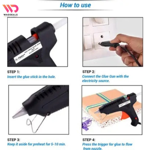 HL-D60W Hot Melt Glue Gun 60W | Heavy-Duty Hot Glue Gun for DIY, Arts & Crafts | Fast Heating Craft Repair Tool waodeals