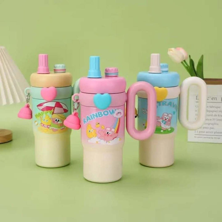 Rainbow Magic 850ml Stainless Steel Tumbler Cup – Cute Cartoon Sipper for Kids & Teens 🌈✅🎀 waodeals
