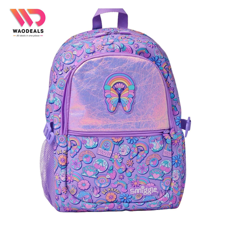 🦋 Original Smiggle 17 Inch Butterfly School Bag | Purple Girls Backpack | Smiggle Fun Fair Bagpack for Girls 🎒✨ waodeals