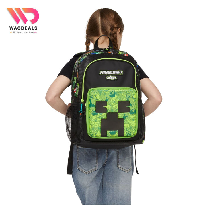 🎮 Original Smiggle 17 Inch Minecraft Classic Backpack For Boys Gaming School Bag🎒 waodeals