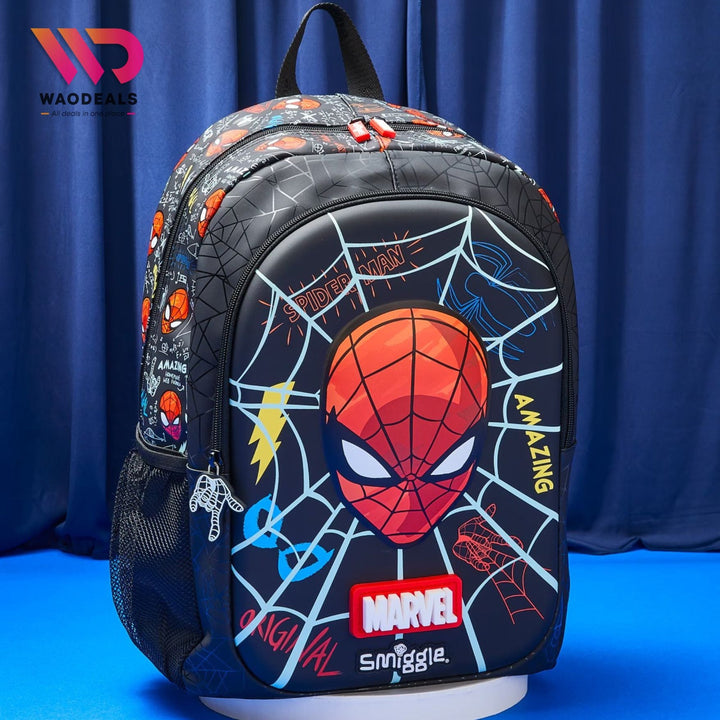 🕷️ Original Smiggle 17 Inch Spider-Man Classic Backpack For Boys Marvel School Bag Fun Fair Bagpack🎒✨ waodeals
