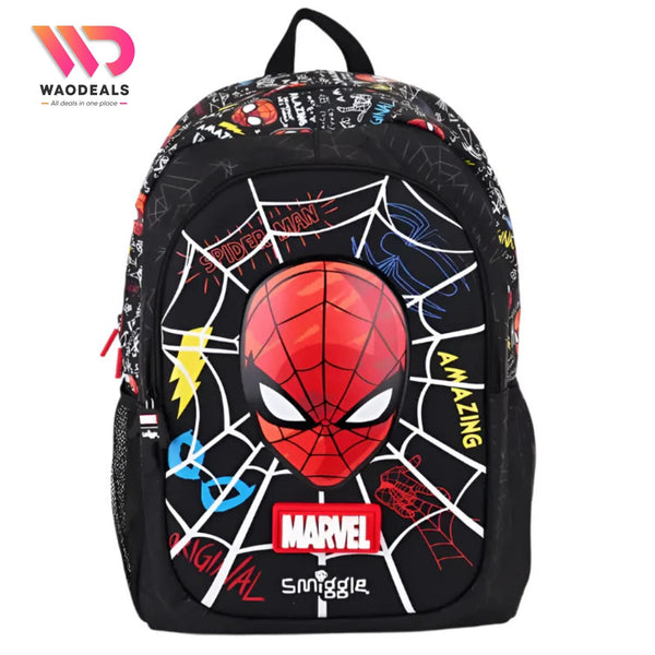 🕷️ Original Smiggle 17 Inch Spider-Man Classic Backpack For Boys Marvel School Bag Fun Fair Bagpack🎒✨ waodeals