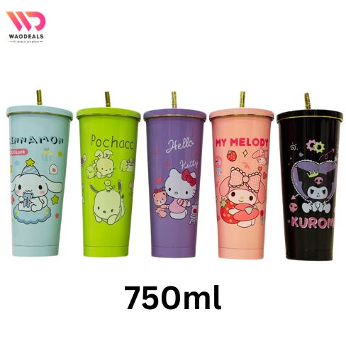 ⭐ Sanrio 750ml Kids Tumblers – Insulated with Straw 🥤 waodeals