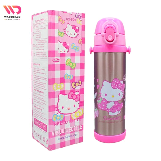 🎀 Disney Girls Hello Kitty Stainless Steel Water Bottle | Double Wall Insulated 500ml 💖 waodeals