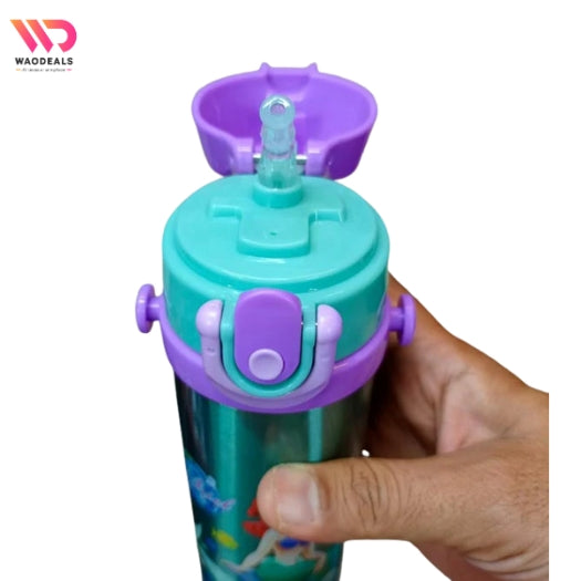 🧜‍♀️ Disney Girls Mermaid Cartoon Stainless Steel Water Bottle | 500ml Double Wall Insulated 🌊💧 waodeals