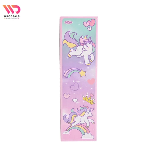 🦄 Disney Girls Unicorn Cartoon Stainless Steel Water Bottle | 500ml | Double Wall Insulated Vacuum Flask with Straw 🥤 waodeals