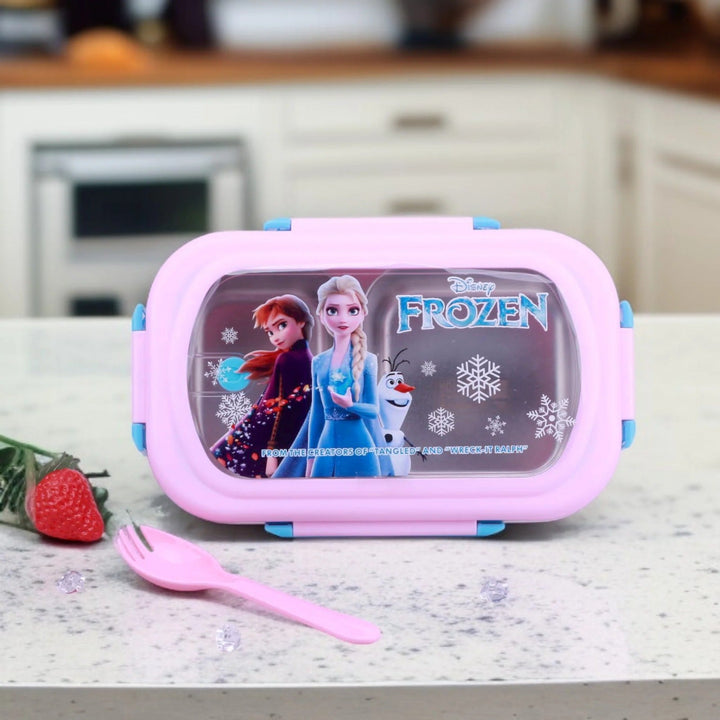 ✨ Kids Characters Lunch Box – 2-Compartment Stainless Steel Container with Spoon waodeals